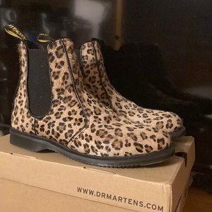 Like new - Dr. Martens Flora Leopard Chelsea Boot - with box